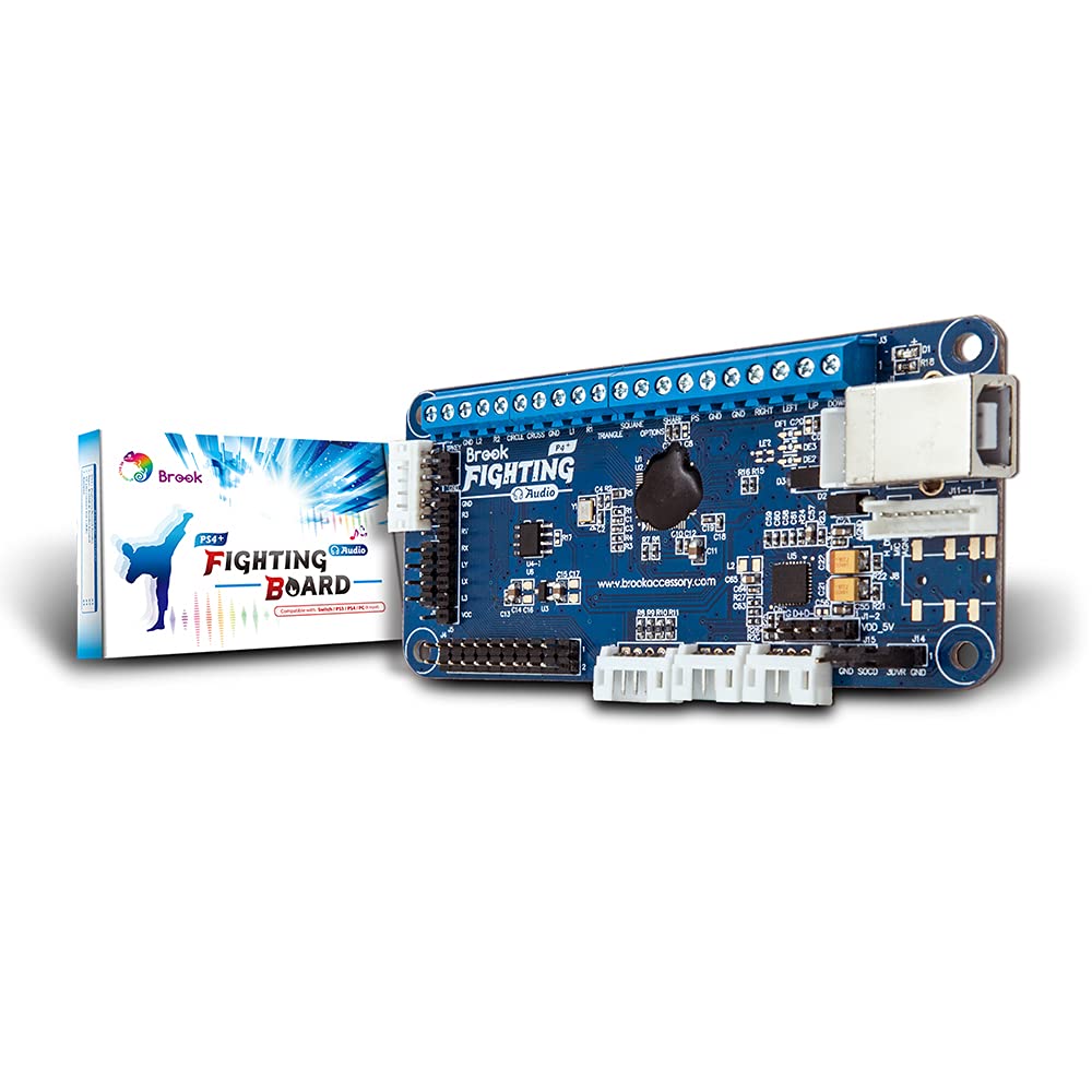 Brook PS4+ Audio Fighting Board - Pre-Installed Header Version for PS4/PS5 Arcade Sticks - Perfect for Fighting Games & Esports Tournaments