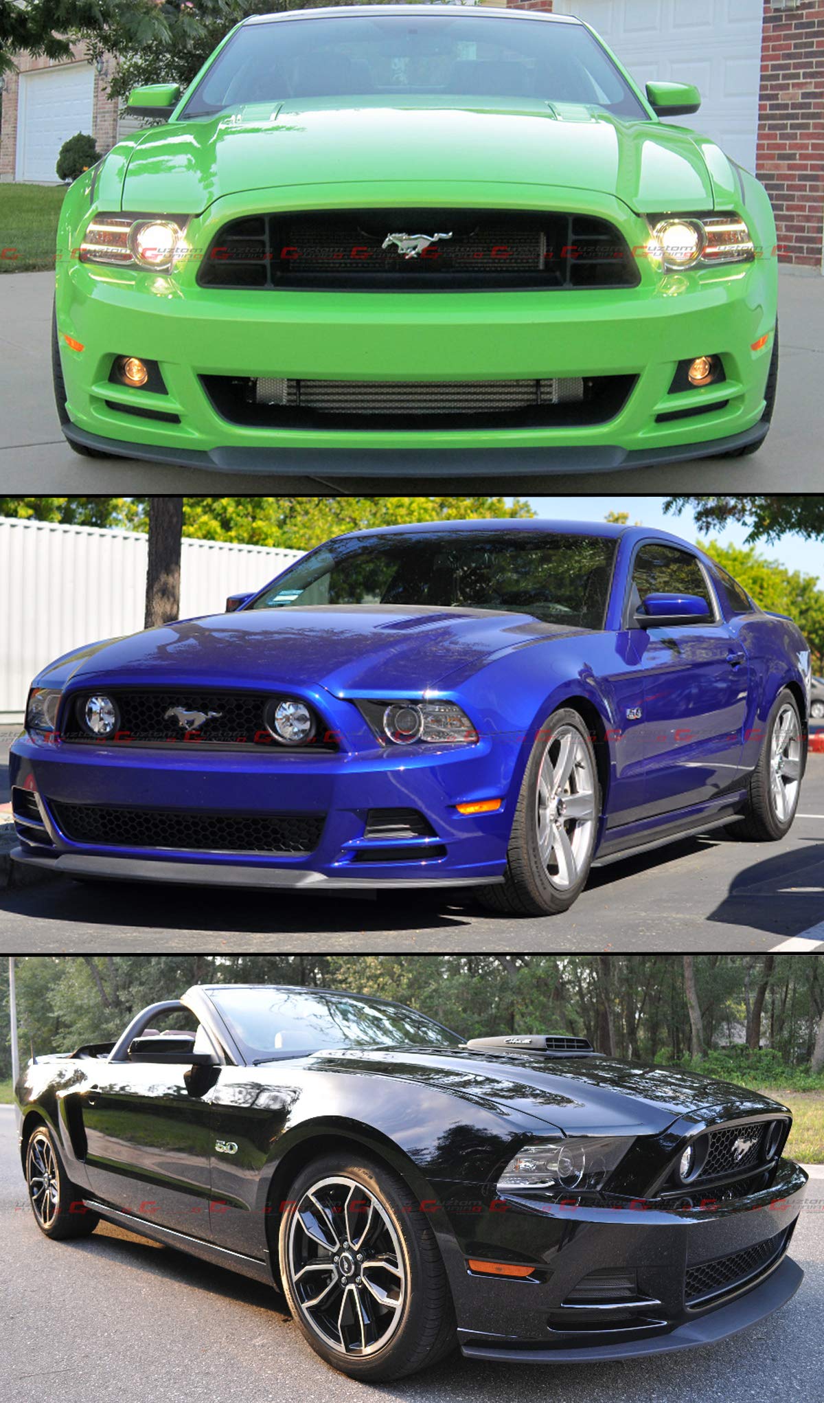 RO Style Lower Front Bumper Lip Splitter Chin Spoiler for 2013-2014 Ford Mustang | Aggressive Styling Upgrade | Perfect for Car Shows & Performance Driving