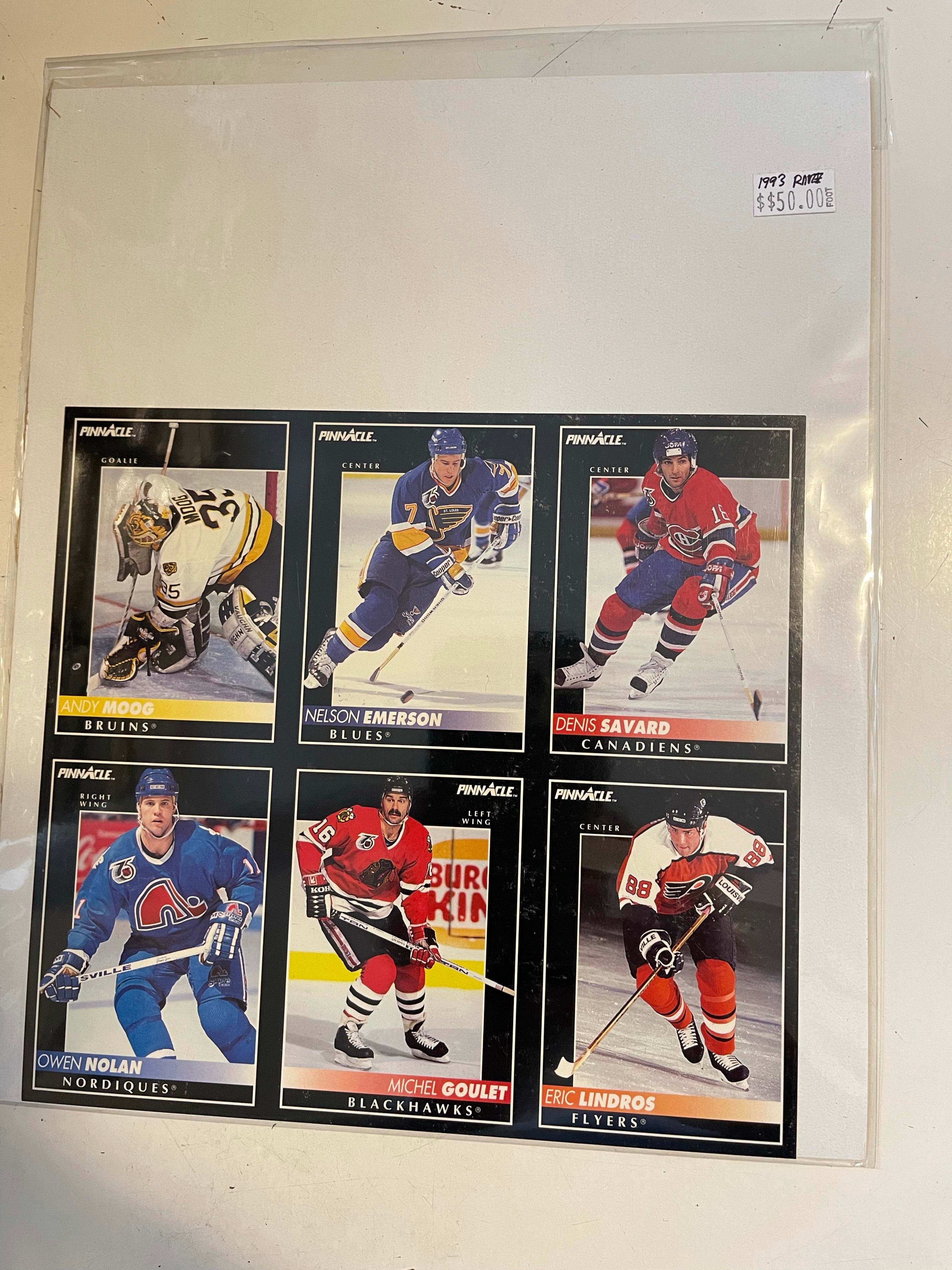 1993 Score Pinnacle Hockey Uncut Cards Sheet - Rare Vintage Collectible for Hockey Fans & Card Enthusiasts - Perfect for Display, Framing, and Memorabilia Collections