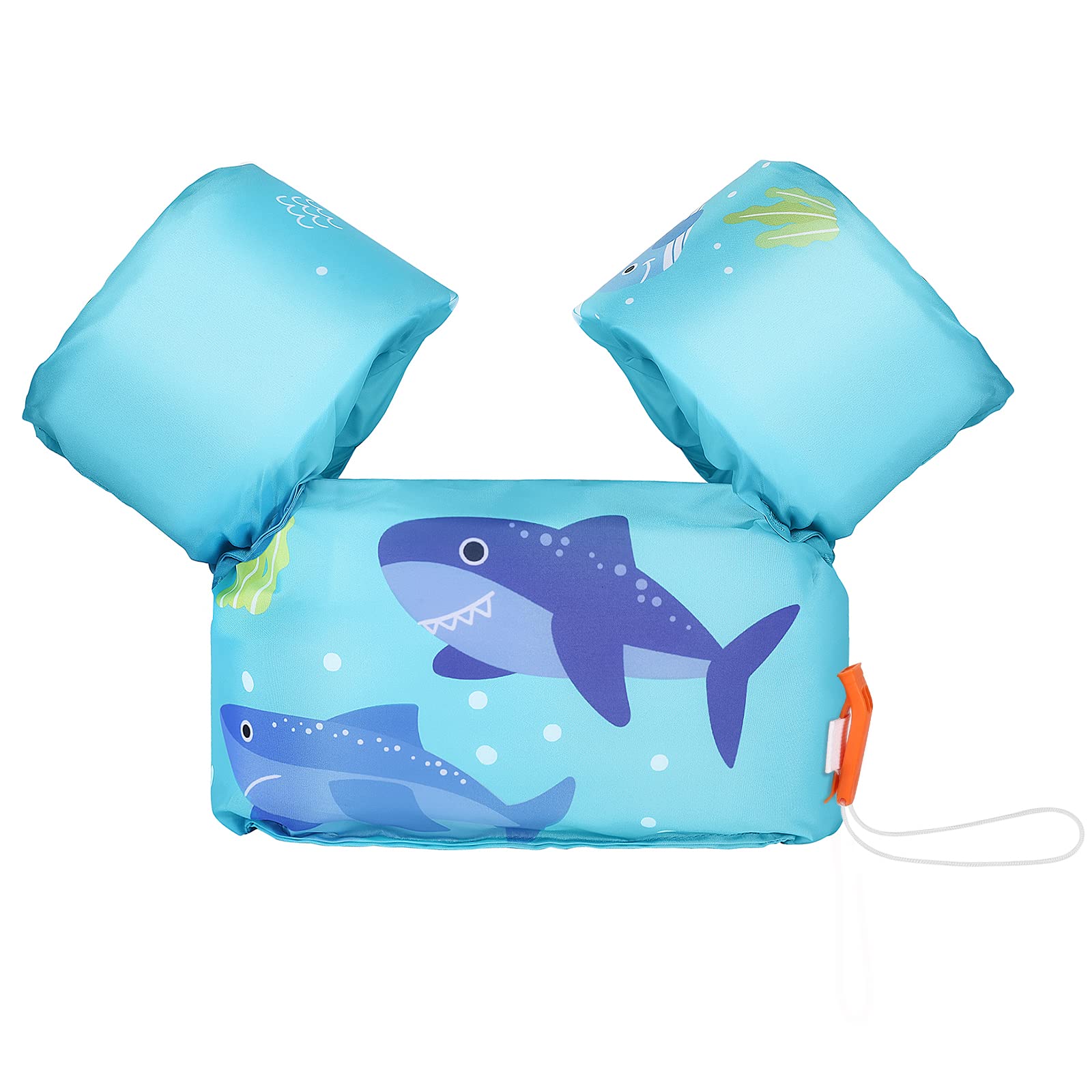 **Moko Kids Swim Arm Bands 20-50lbs – Adjustable Toddler Swim Vest, Cartoon Floaties for Pool, Water Wings for Children’s Swimming Training & Safety Gear (Blue) – Perfect for Swimming Lessons, Beach Trips & Water Play**