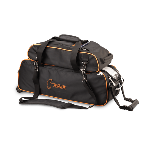 Premium Slim Black & Orange Triple Tote Bag with Shoe Pouch - Stylish & Functional for Work, Gym, and Travel Accessories