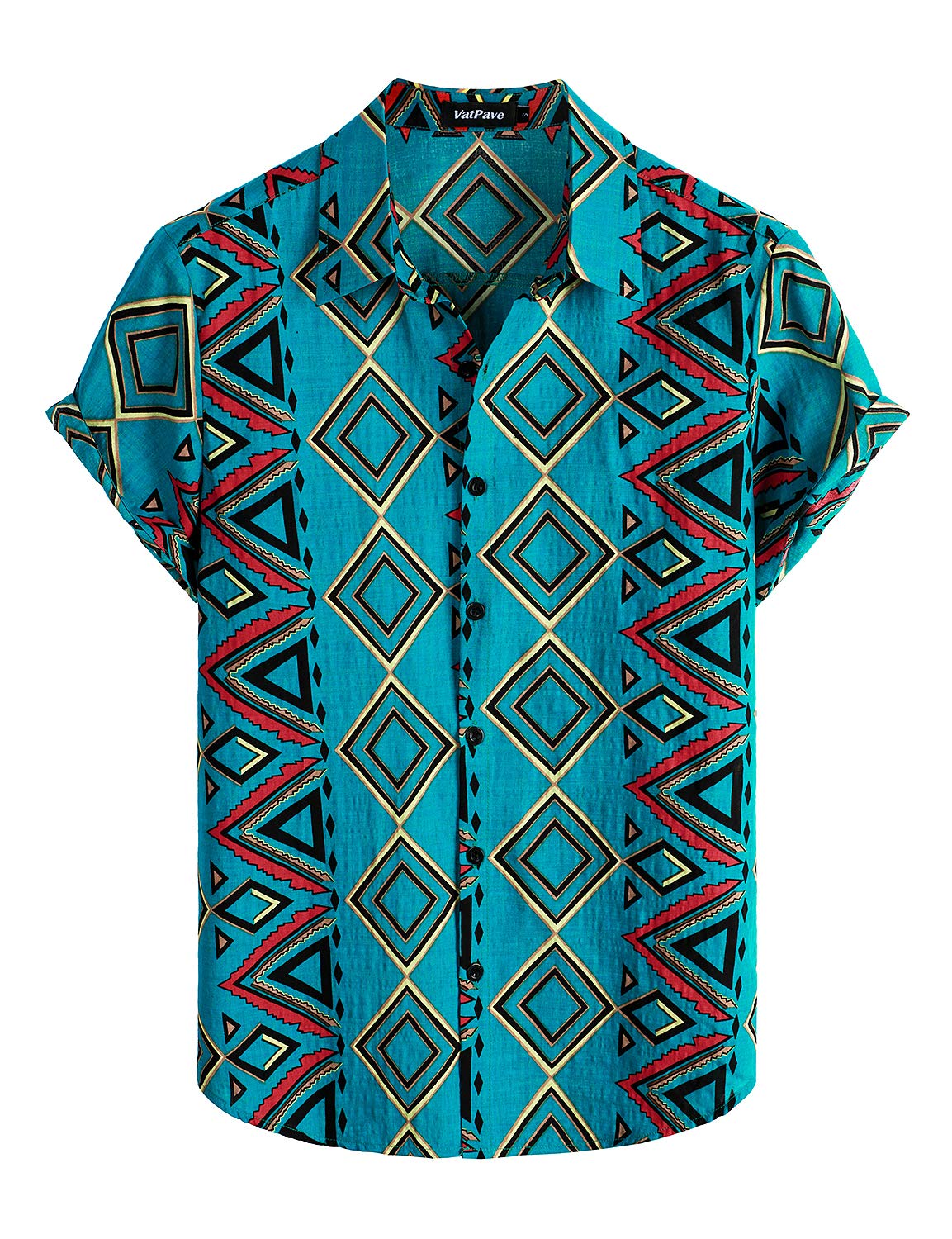 VATPAVE Men's Summer Tropical Shirts - Short Sleeve Button Down Aloha Hawaiian Shirts for Beach Vacation, Luau Party & Casual Wear