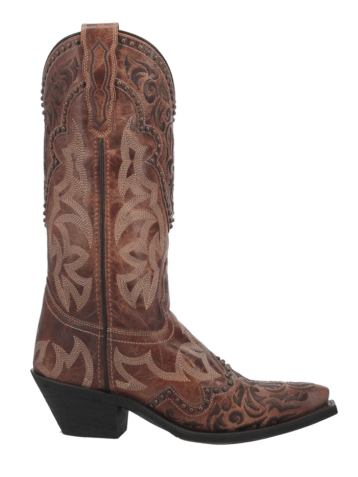 Laredo 52410 Women's Braylynn Leather Boots - Brown Cowboy Boots for Western Riding, Country Fashion & Outdoor Activities