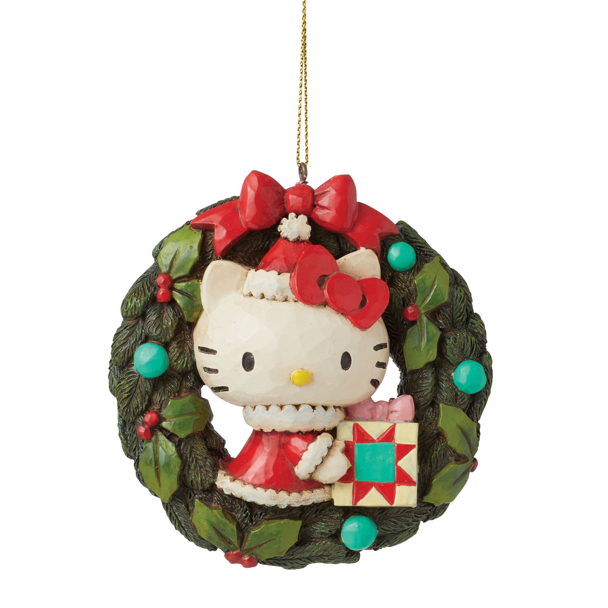 Hello Kitty Christmas Wreath - Handmade Floral Holiday Decor for Front Door, Home & Office - Perfect for Xmas, Halloween, Thanksgiving & Party Decorations