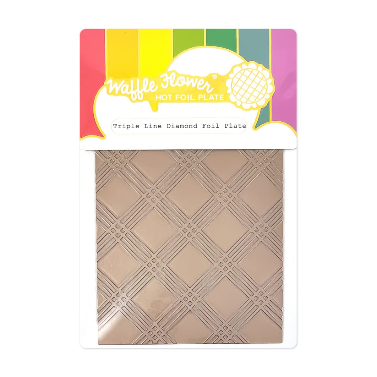 Waffle Flower Triple Line Diamond Hot Foil Plate for Card Making - Perfect for DIY Greeting Cards, Scrapbooking & Paper Crafting