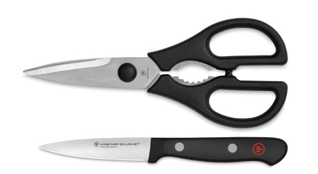 Premium Stainless Steel Gourmet Paring Knife & Kitchen Shears Set - Professional Chef Tools for Slicing, Chopping, and Food Prep - Perfect for Home Cooking, Meal Prep, and Culinary Gifts