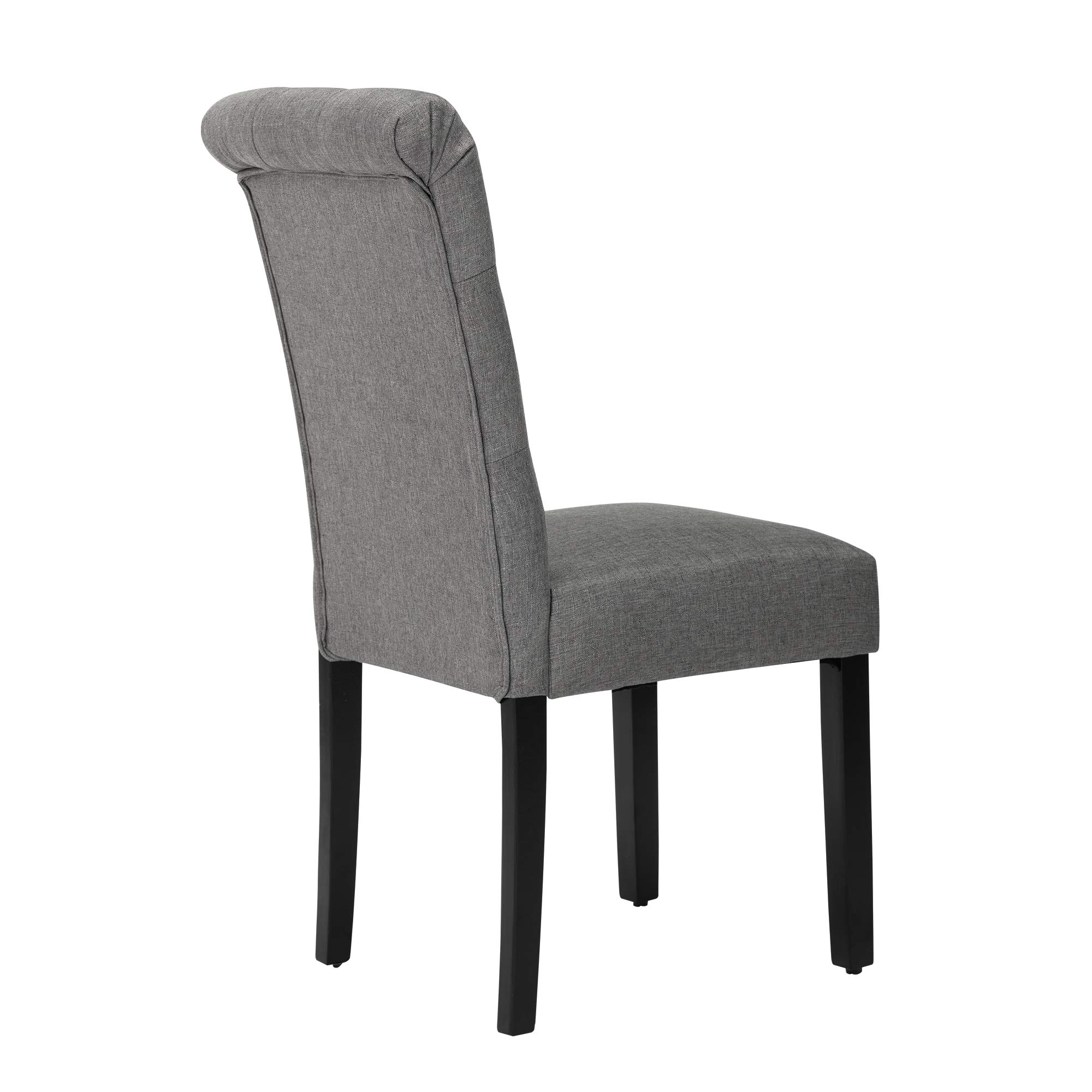 NOBPEINT Modern Fabric Dining Chairs with Sturdy Wood Legs - Set of 2 Gray Kitchen Chairs for Dining Room, Breakfast Nook, and Small Space Decor