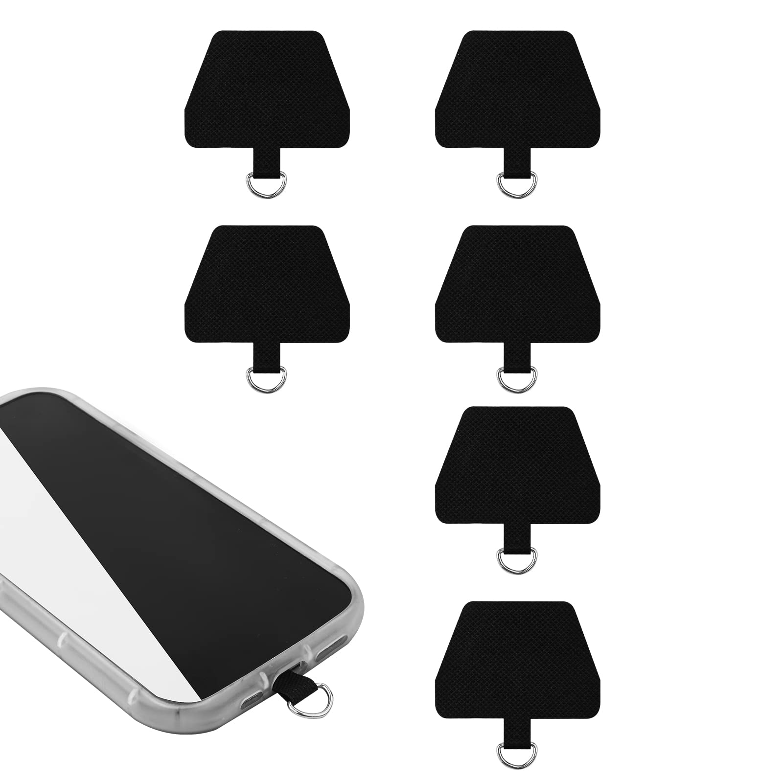 6pcs Anti-Drop Phone Lanyard Patches - Universal Trapezoid Phone Tether Tabs for Most Smartphones | Secure Phone Holder for Work, Gym & Outdoor Activities