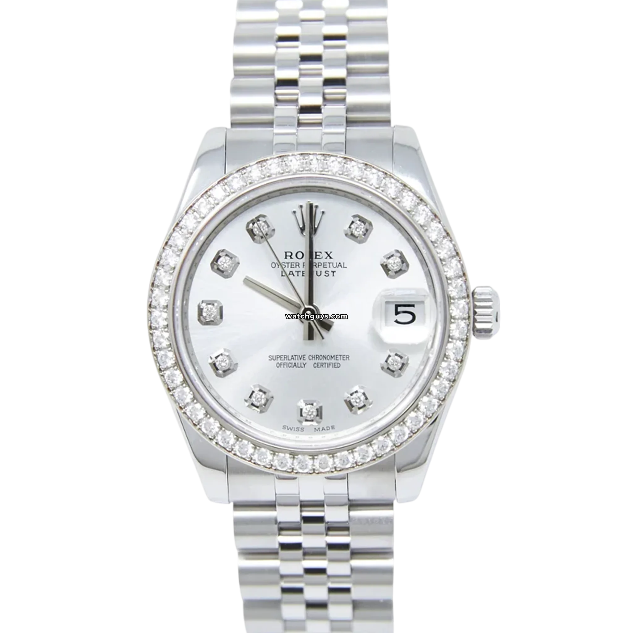 Rolex Datejust 178384 Silver Diamond Jubilee Watch - Luxury Stainless Steel & Diamond Bezel Timepiece for Men - Perfect for Business, Gala & Special Occasions