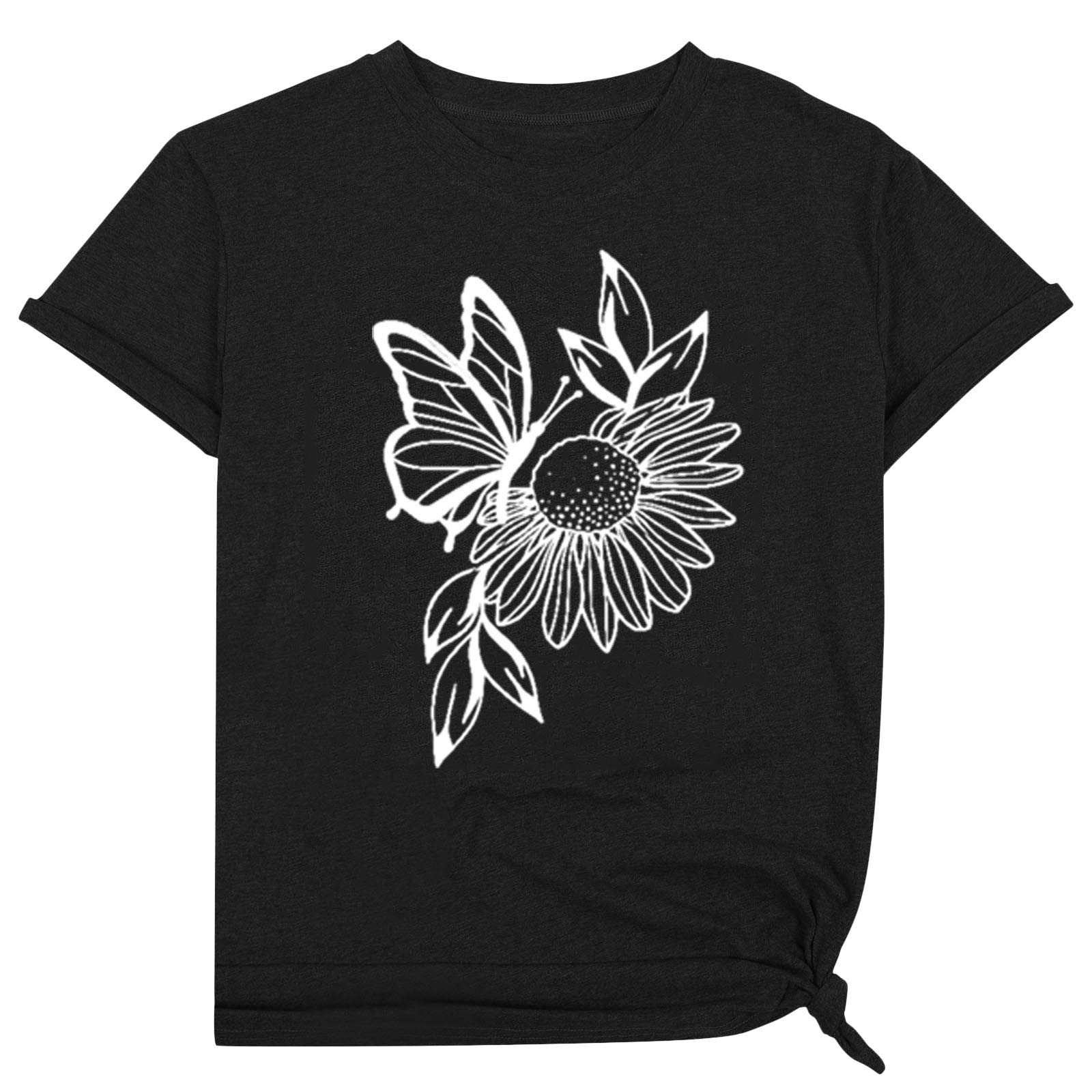 Women's Casual Short Sleeve T-Shirt - Round Neck Letter Print Top for Everyday Wear | Perfect for Summer Outfits, Weekend Casual & Layering