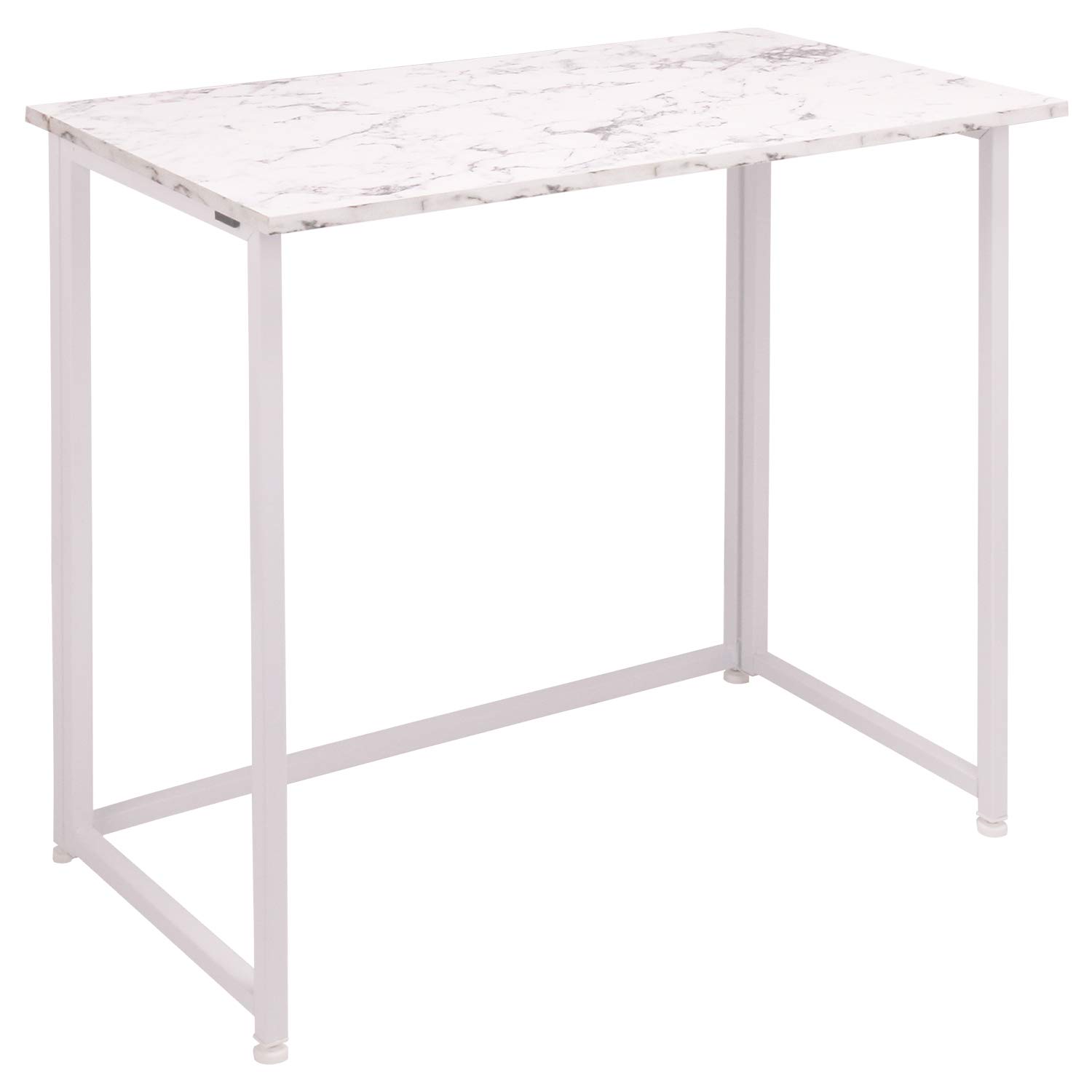 Leopard Outdoor Folding Computer Desk - Space-Saving Home Office Desk, Foldable Laptop Table, Compact Study & Reading Desk in Marble White - Ideal for Small Spaces, Dorm Rooms & Apartments