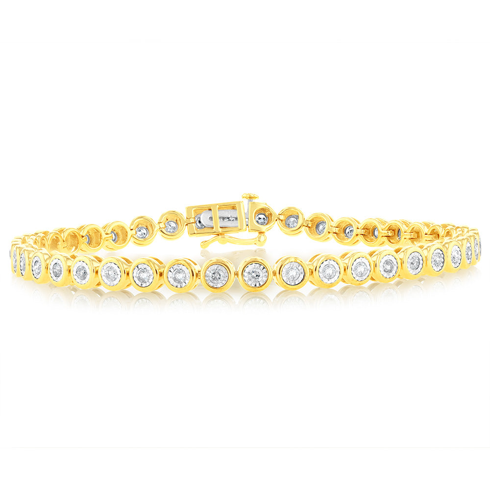 1.00 Carat Diamond Tennis Bracelet in 10K Yellow Gold - Elegant Jewelry Gift for Women, Perfect for Anniversaries & Special Occasions