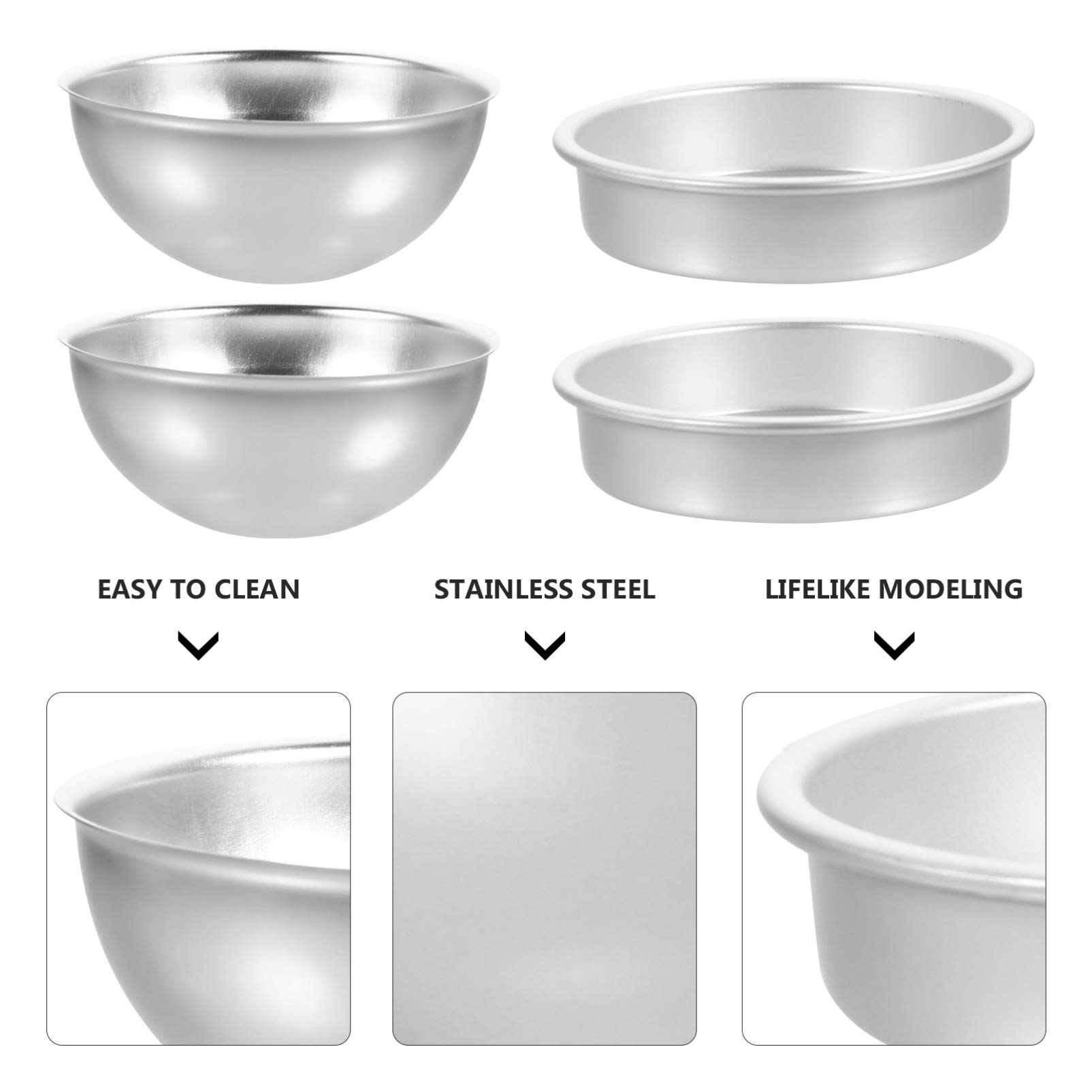 Hemoton 1 Set Non-Stick Aluminum Alloy Cake Baking Molds - 2 Piece Hemisphere Cake Pan Set for Baking, Cooking & Pastry - Perfect for Birthday Cakes, Wedding Cakes & Dessert Making