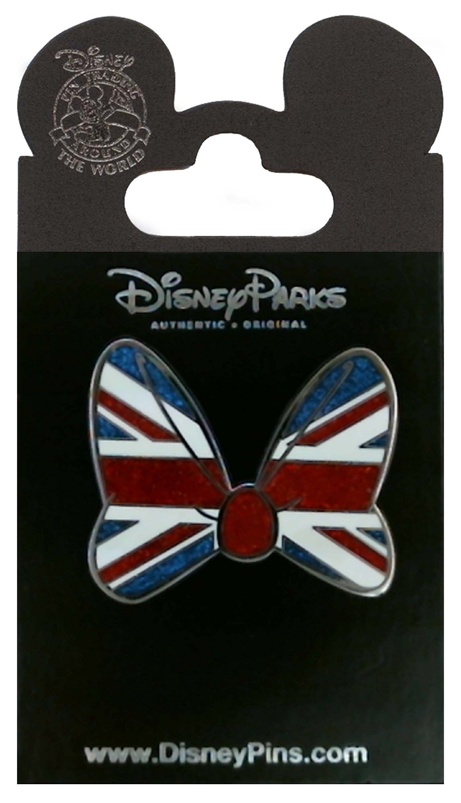 Disney Minnie Mouse Bow Pin with British Flag Design - Union Jack Enamel Lapel Pin - Perfect for Disney Fans, Collectors, and UK Pride Accessories - Great for Costumes, Gifts, and Disney Park Visits