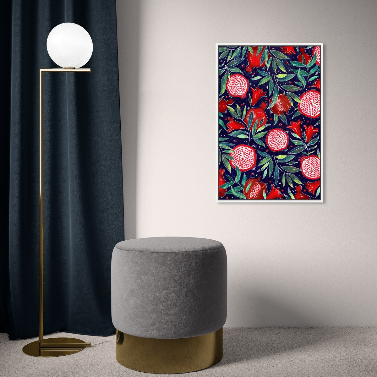 Blooming Tropical Flowers Framed Canvas Wall Art - White Cabin & Lodge Decor for Kitchen, Living Room, Bedroom | Nature-Inspired Home Decor & Gift Idea