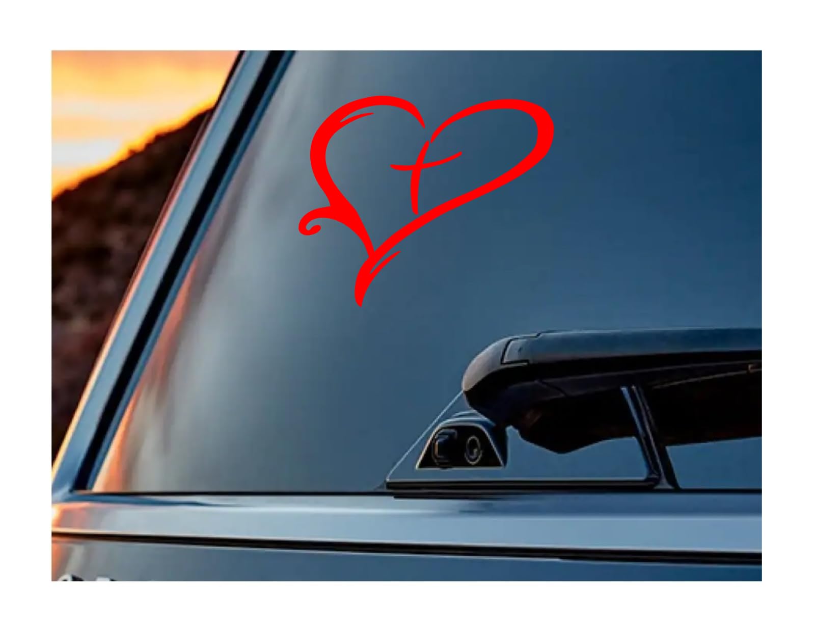Red Heart Cross Decal Sticker - 5.5 Inch Vinyl Car Stickers for Windows, Trucks, SUVs & Motorcycles - Waterproof & UV Resistant - Perfect for Personalizing Vehicles & Showing Faith (Red)