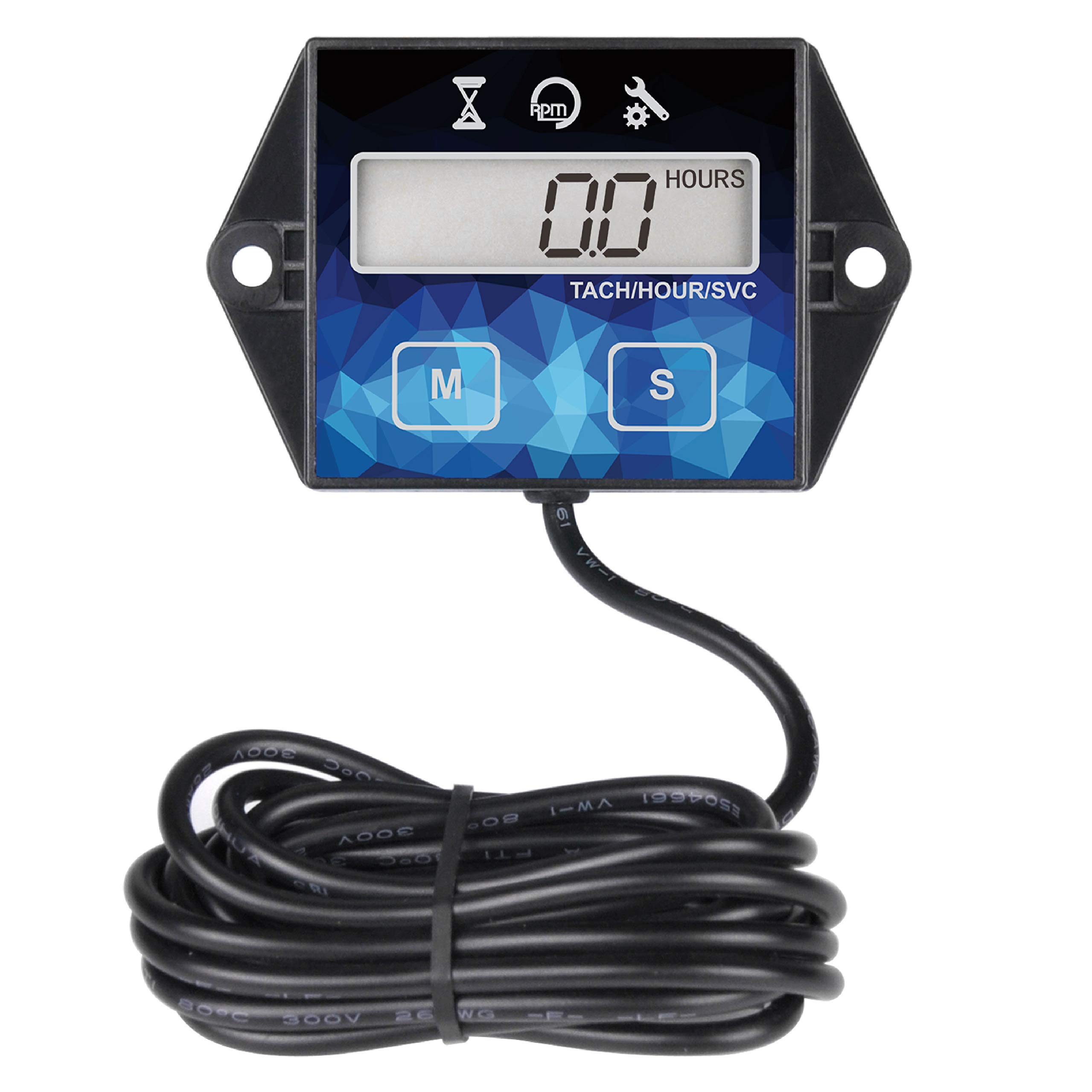 Runleader Digital Small Engine Hour Meter & Tachometer with Maintenance Reminder - Replaceable Battery, User Shutdown - Compatible with ZTR Lawn Mowers, Tractors, Generators, Marine Outboards & ATVs - Track Engine Hours for Maintenance Scheduling (1)