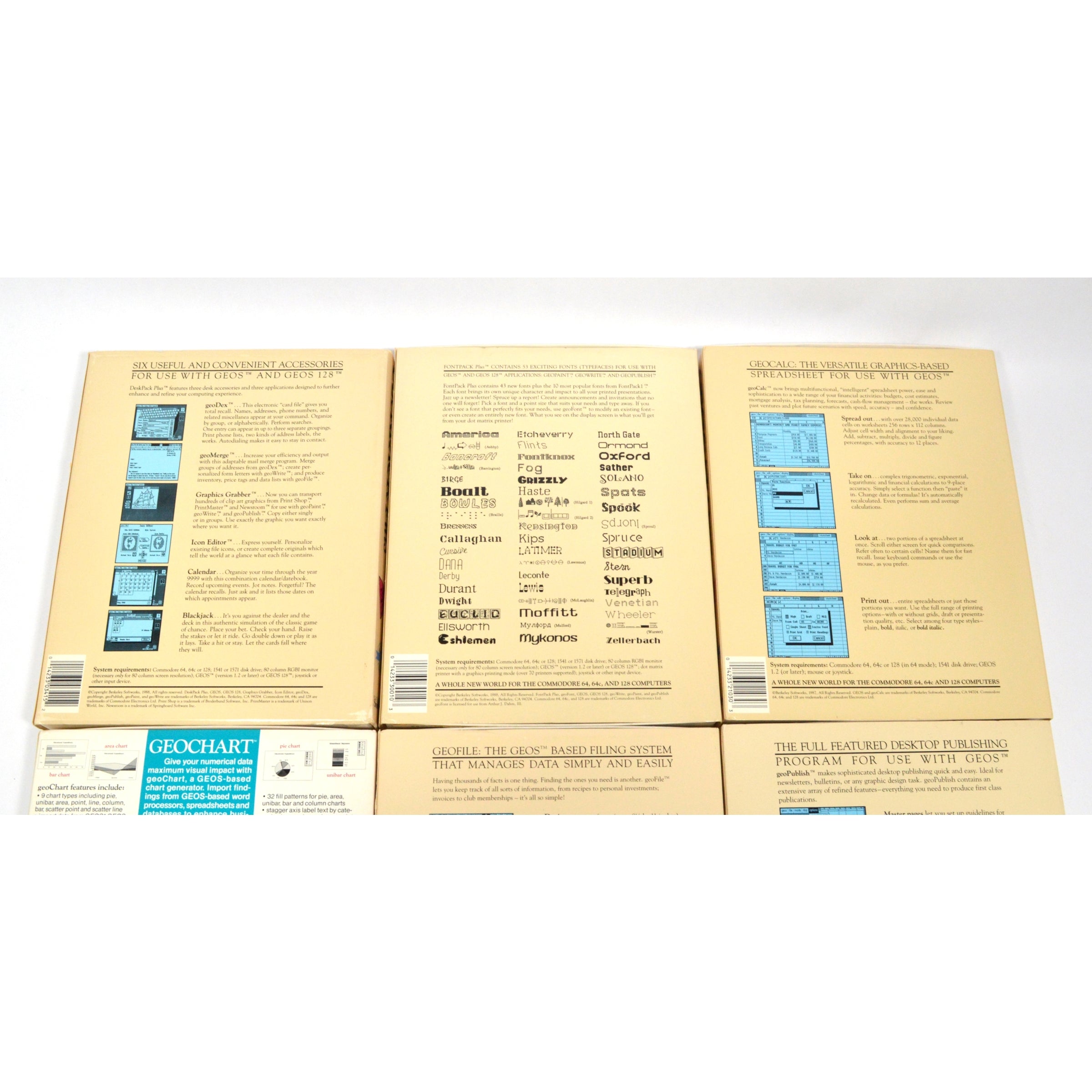Vintage Commodore C64/128 Software Bundle - 7 GEOS Programs Including GeoCalc & GeoFile | Retro Computing & Gaming Collection for Classic Computer Enthusiasts