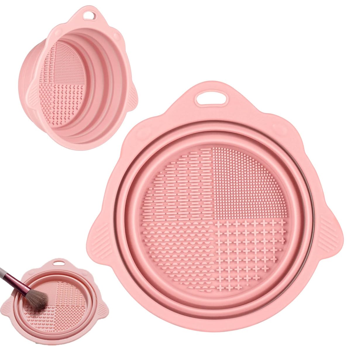 MAYCREATE® Mini Silicone Makeup Brush Cleaner Bowl - 5.5 Inch Collapsible Cleaning Basin for Makeup Brushes & Beauty Blenders - Remove Foundation & Cosmetic Residue - Perfect for Travel & Home Makeup Brush Care