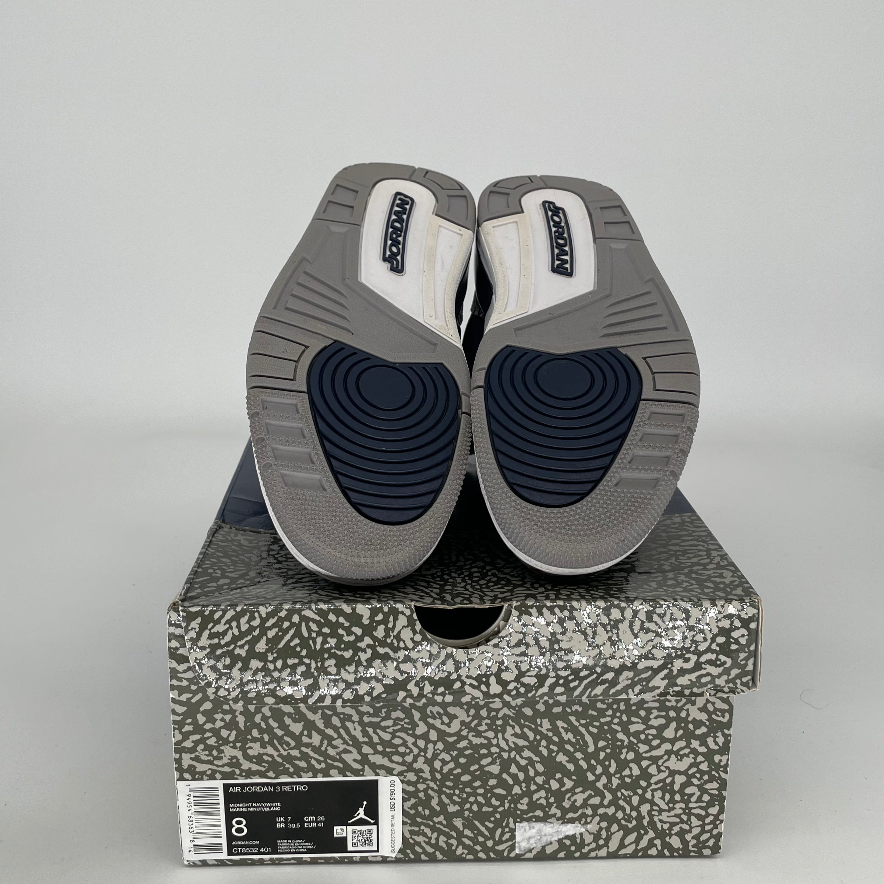 AIR JORDAN 3 GEORGETOWN Basketball Shoes Men's Size 8 - Retro Style Sneakers CT8532-401 for Casual Wear & Street Fashion
