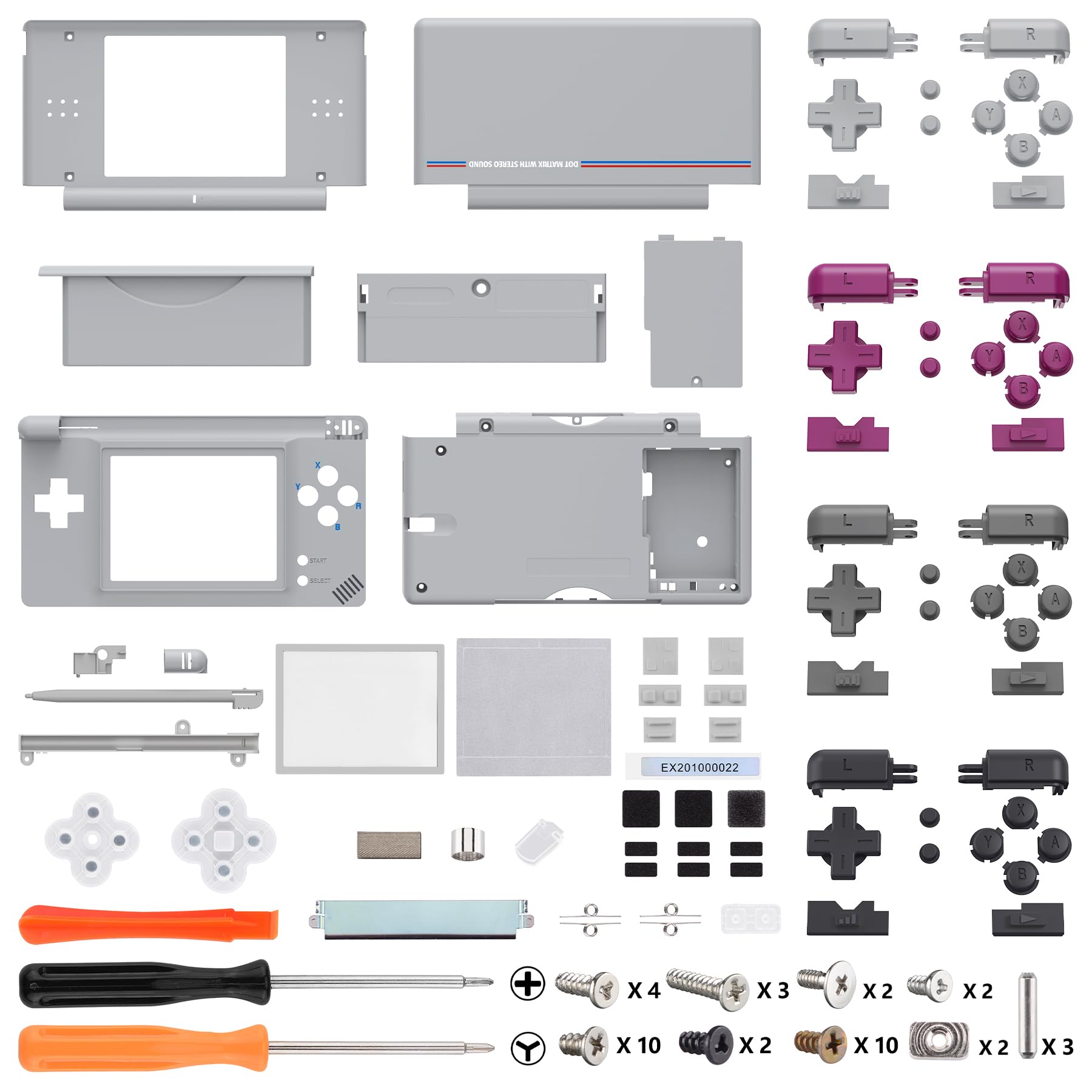 eXtremeRate Full Replacement Shell Case for Nintendo DS Lite - Classic 1989 GB DMG-01 Style with Buttons (Console Not Included) | Perfect for Gaming Enthusiasts & Console Modders