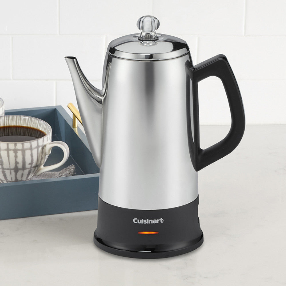 Cuisinart PRC-12NC Classic 12-Cup Cordless Coffee Percolator - Perfect for Home, Office & Camping Brewing