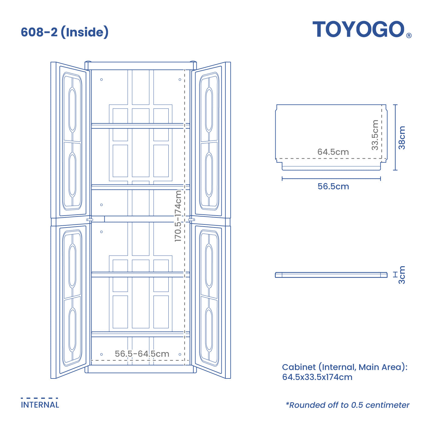 Italian DIY Closet - High 2-Door Wardrobe (608-2) for Bedroom & Walk-in Closet Organization