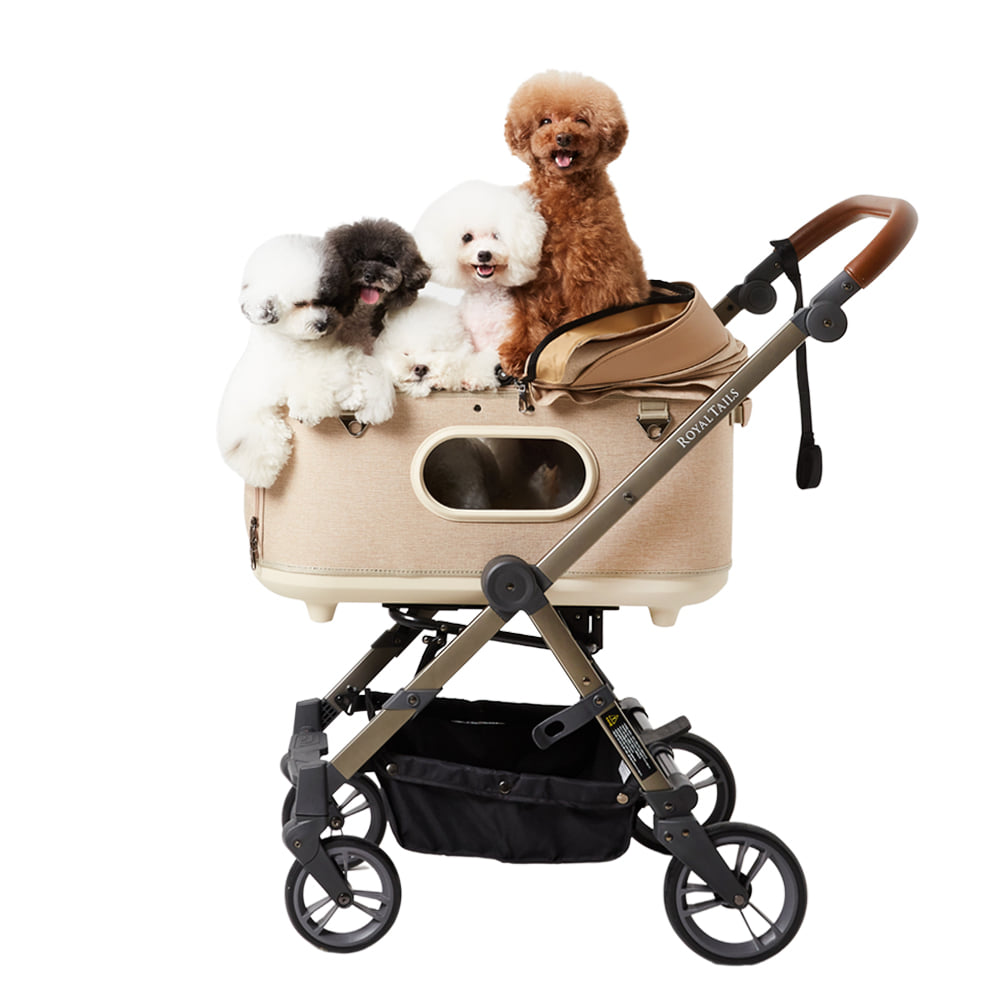 Grace Classic Plus Pet Stroller - Lightweight Foldable Dog & Cat Stroller with Canopy, Wheels & Storage Basket - Perfect for Outdoor Walks, Vet Visits & Shopping Trips