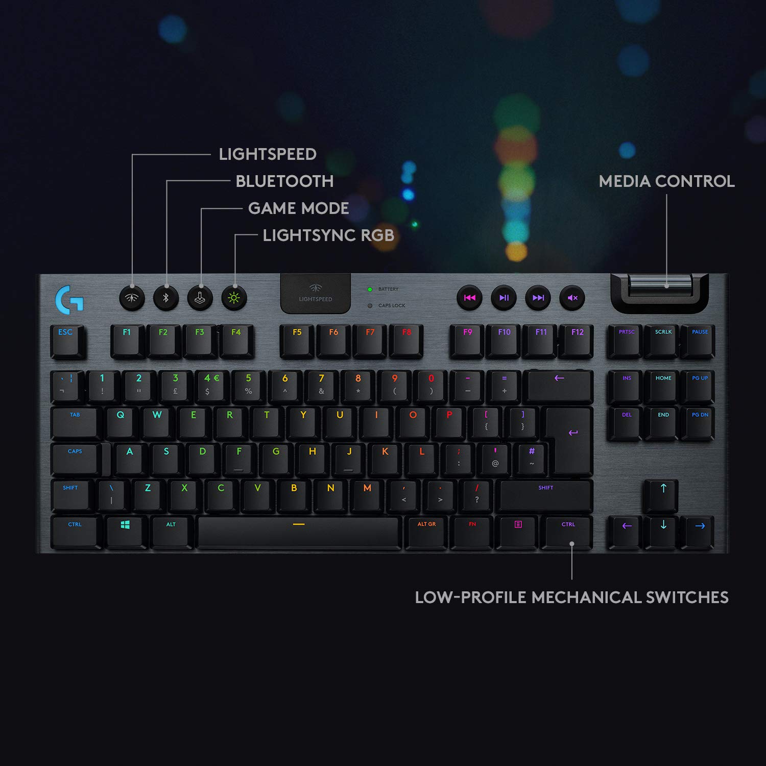 Logitech G915 TKL Wireless RGB Mechanical Gaming Keyboard - Tenkeyless, Lightspeed, Tactile Switches | Perfect for PC, Mac, PS5, Xbox Gaming & Streaming