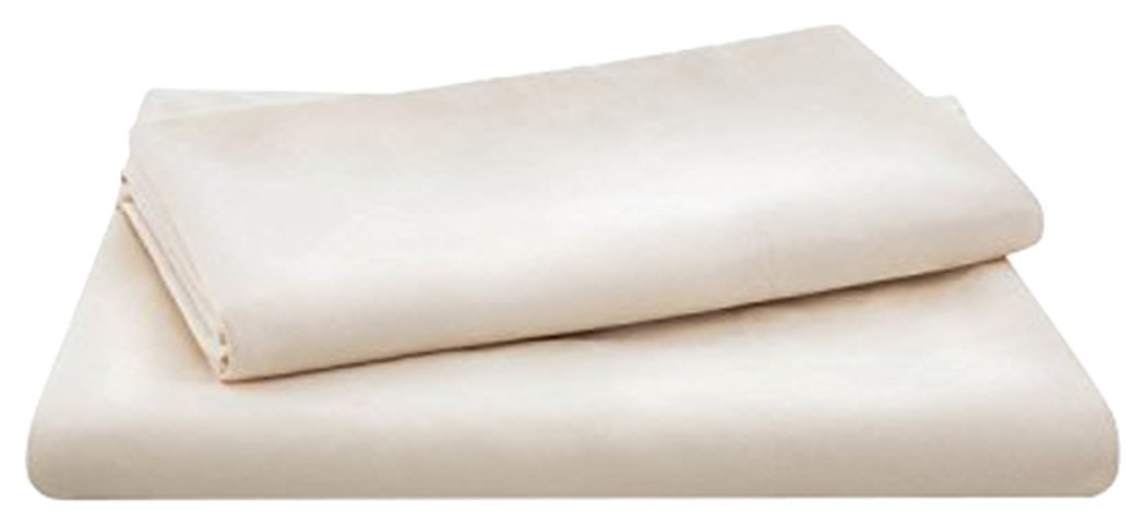 Luxurious 600 Thread Count 100% Cotton Sateen 4-Piece Bed Sheet Set - Ivory Solid, Fits Olympic Queen Mattress with 25