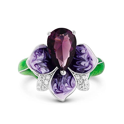 Jeulia Butterfly Ring for Women - Sterling Silver Enamel Promise Engagement Ring with Diamond & Birthstone, Anniversary Wedding Jewelry Gift for Her (Gift Box Included) | Perfect for Valentine's Day, Proposal, Birthday & Special Occasions