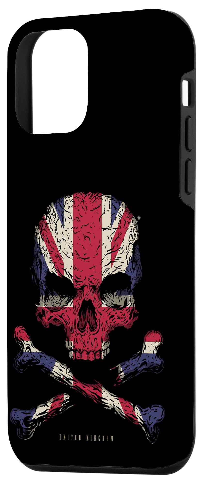 iPhone 12 Mini Skull Crossbones UK Flag Skeleton British Heart Phone Case - Stylish Protective Cover for Everyday Use & Travel