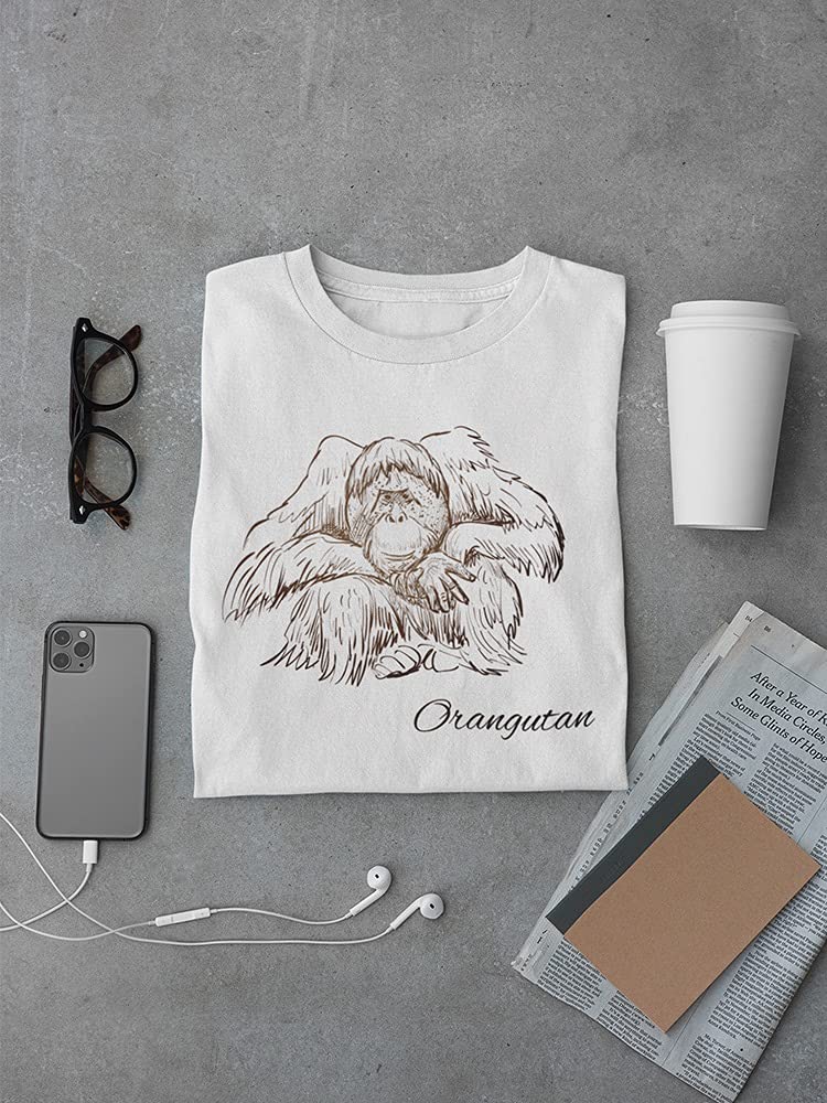 Orangutan Brown Ink Graphic T-Shirt for Men | Soft Cotton Casual Tee | Perfect for Streetwear, Outdoors & Everyday Wear