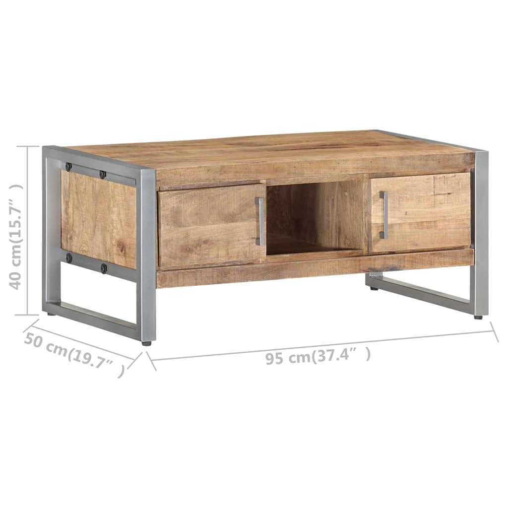 Industrial Coffee Table with Storage - 37.4