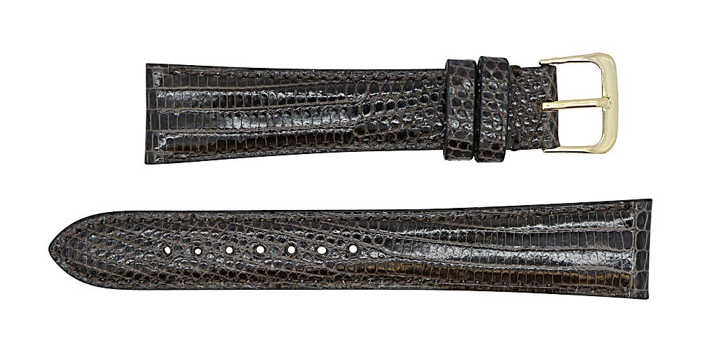 Handcrafted Genuine Lizard Leather Watch Band with Hand-Painted Edges - Interchangeable Silver & Gold Buckles + Spring Bars Included | Premium Watch Accessory for Dress Watches, Business Attire & Special Occasions