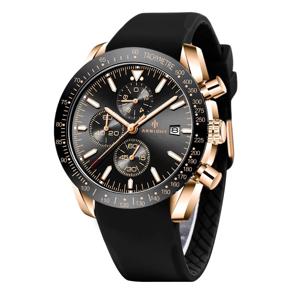 BENYAR AKNIGHT Men's Analog Quartz Watch 45mm - Waterproof Chronograph Business Dress Watch with Luminous Hands & Calendar - Perfect for Work, Sports & Casual Wear