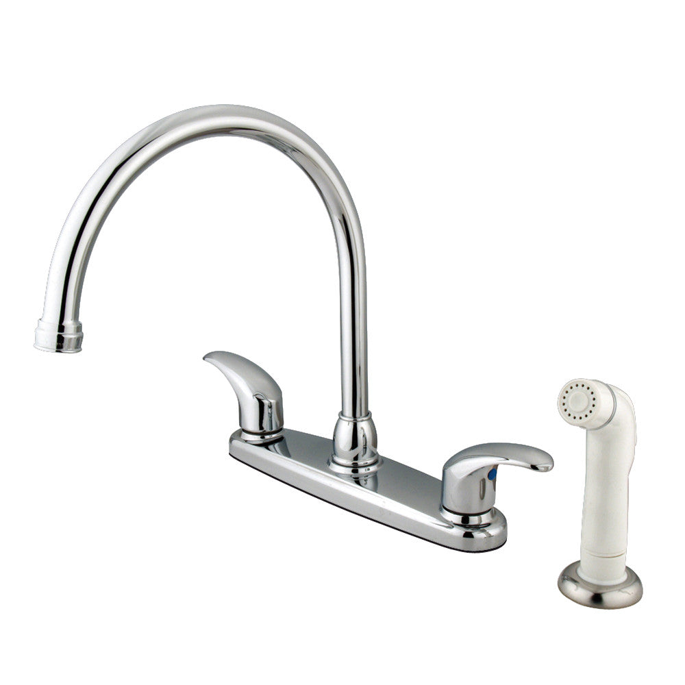 Kingston Brass KB6791LL Legacy 8 Inch Centerset Kitchen Faucet - High Arc Pull-Down Sprayer, Single Handle, Oil Rubbed Bronze Finish for Modern Farmhouse & Traditional Kitchens