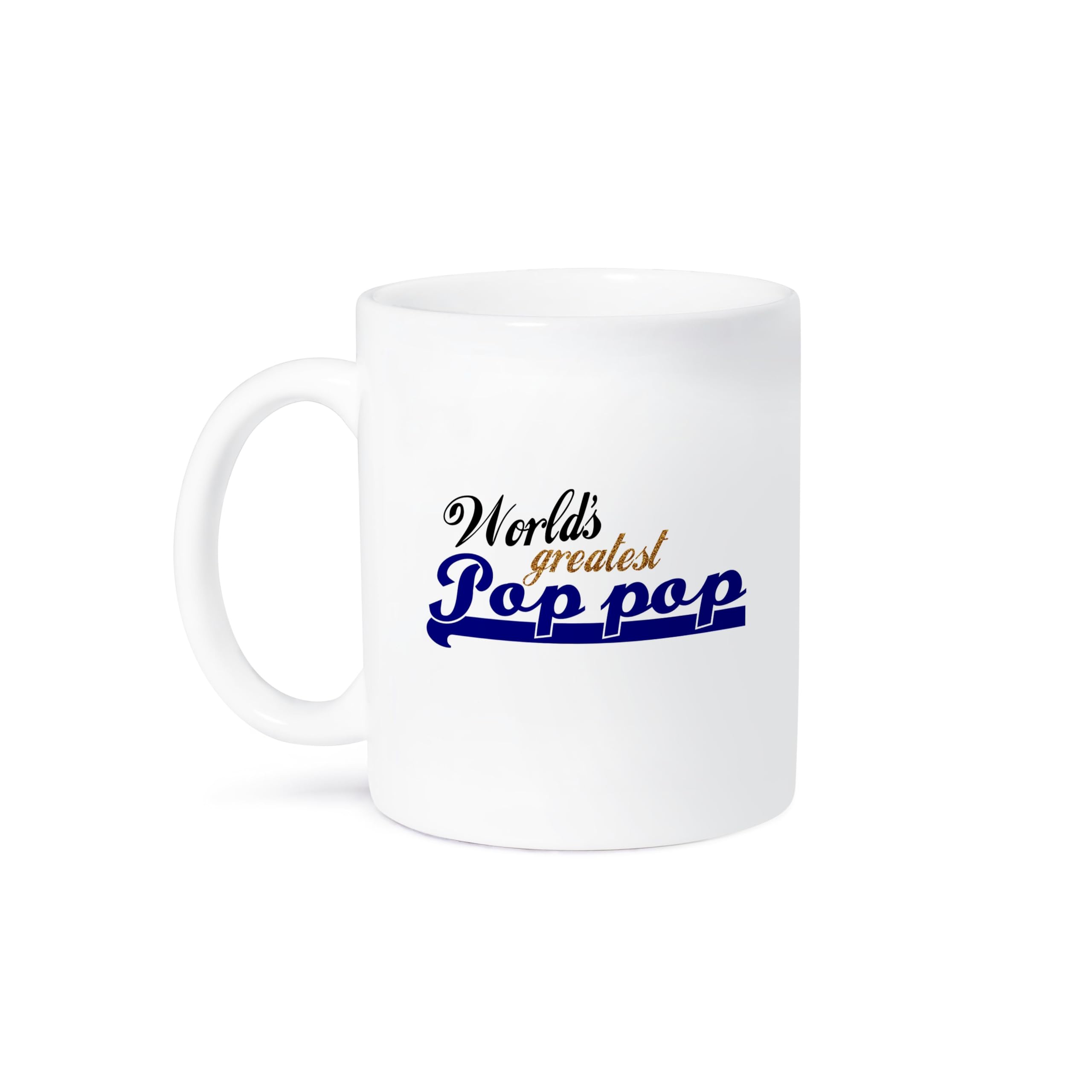 3dRose Worlds Greatest Pop-Pop Grandfather Ceramic Mug - 15oz Best Granddad Grandpa Appreciation Gift for Coffee & Tea Lovers - Perfect for Father's Day, Birthday & Retirement Celebrations