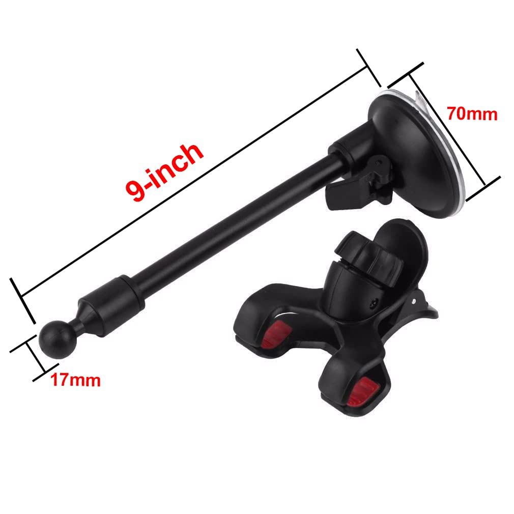 Universal Car GPS Windshield Mount - Dual Suction Cup & Flexible Bracket Holder for Garmin Nuvi 3.5