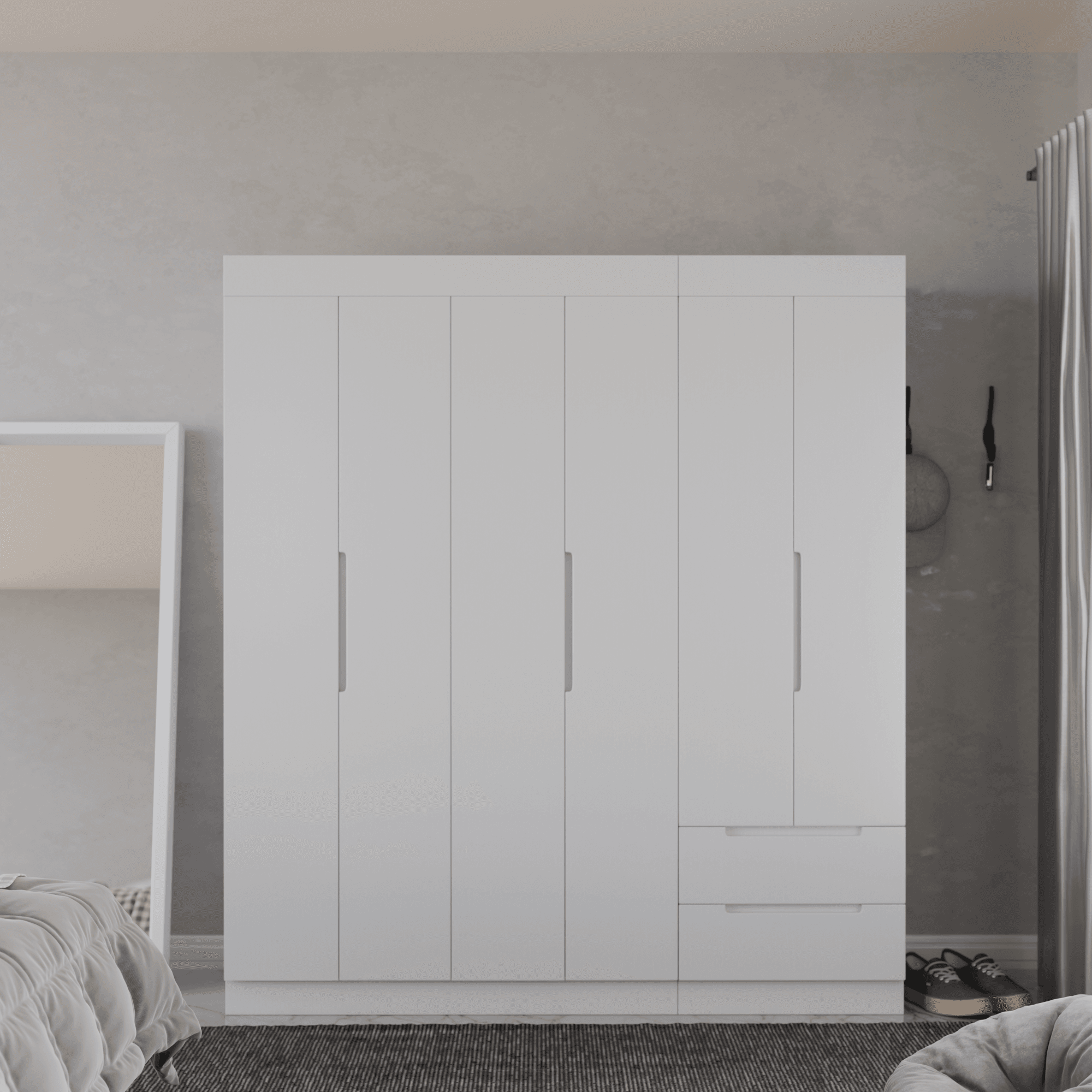 Harrison 6-Door Open Wardrobe Closet - Spacious Storage for Bedroom, Walk-In Closet, or Dressing Room Organization