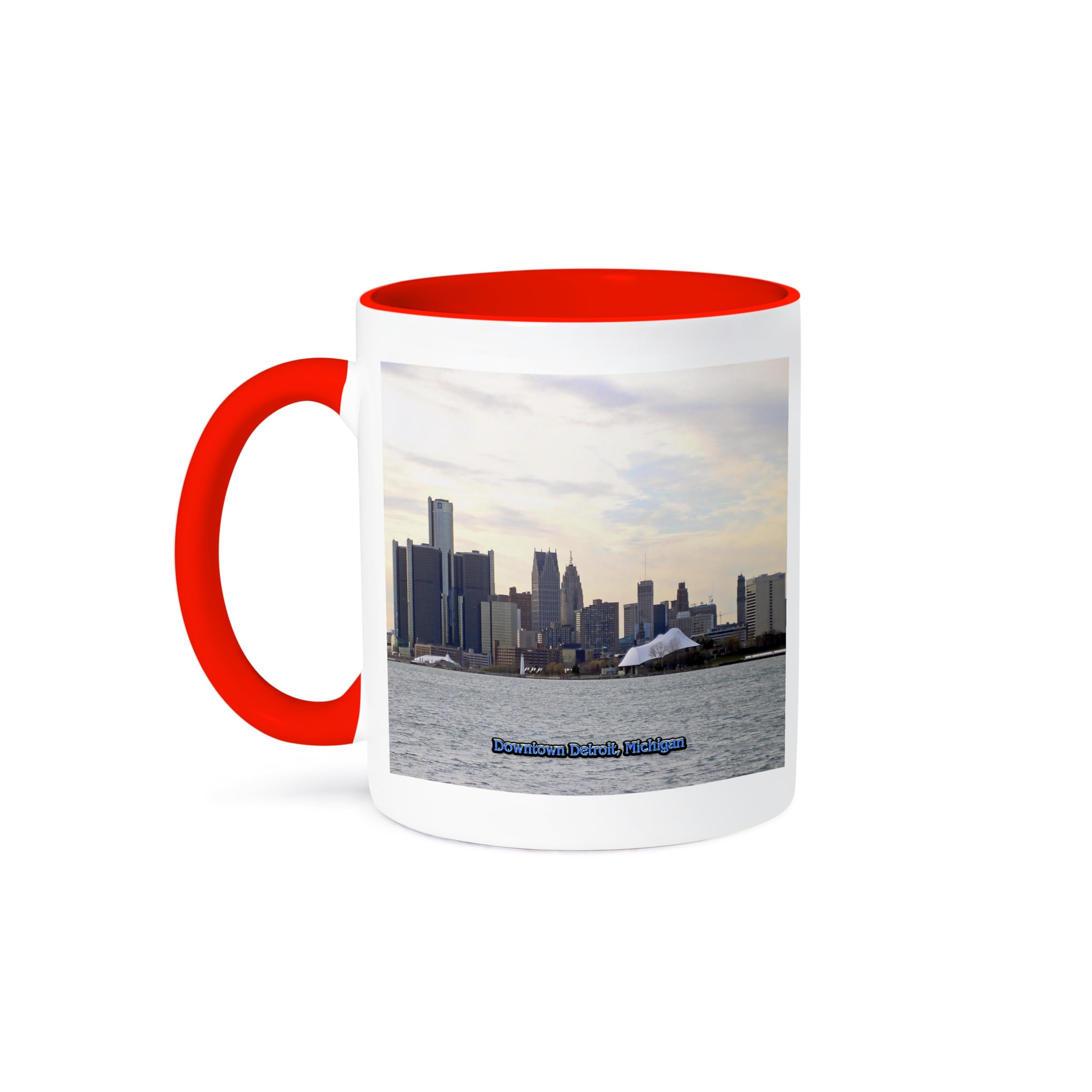 3D Rose 11oz Coffee Mug - Downtown Detroit Michigan Travel Design, Funny Novelty Gift for Coffee Lovers - Perfect for Office Use, Home Decor & Travel Souvenirs