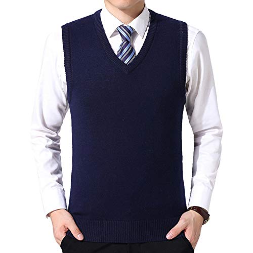 Men's Purple Knitted Sleeveless Sweater Vest - Asian Size XXXL, Comfortable Pullover Waistcoat for Casual Wear, Office & Winter Layering