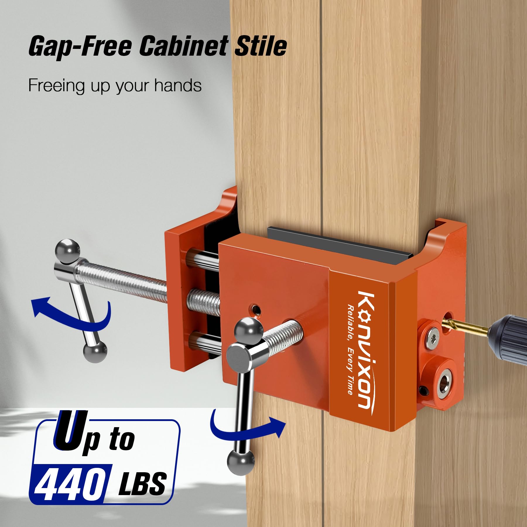 2 Pack Cabinet Clamps with Mini L Hex Key Set - 440LBS Gap-Free Claw Clamps for Woodworking & Cabinet Installation - Cabinet Face Frame Clamps with Drilling Hole - Perfect for DIY Home Projects & Professional Woodworking Tools
