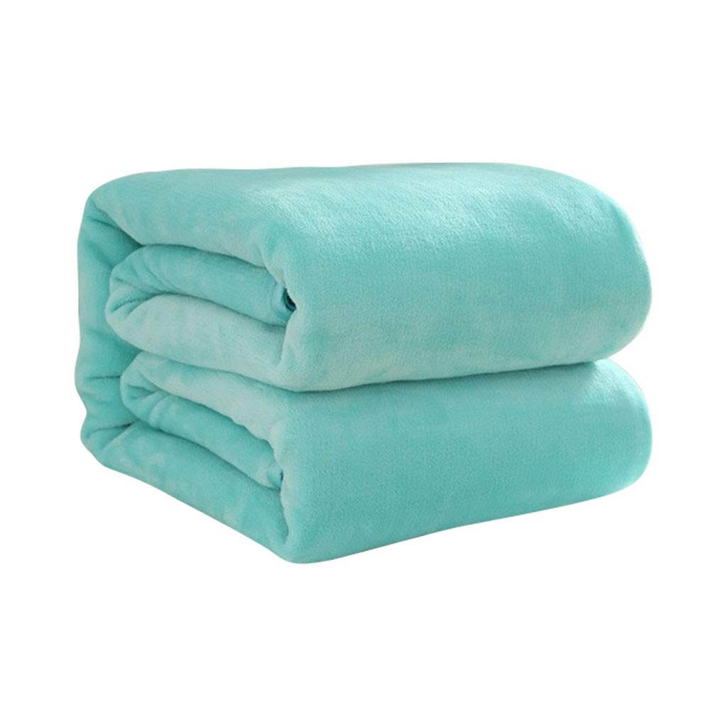 Premium Womola Solid Warm Micro Plush Fleece Blanket - Ultra Soft Throw for Sofa, Bed & Couch - Light Blue Cozy Coral Blanket for Winter Nights, Movie Time & Home Decor