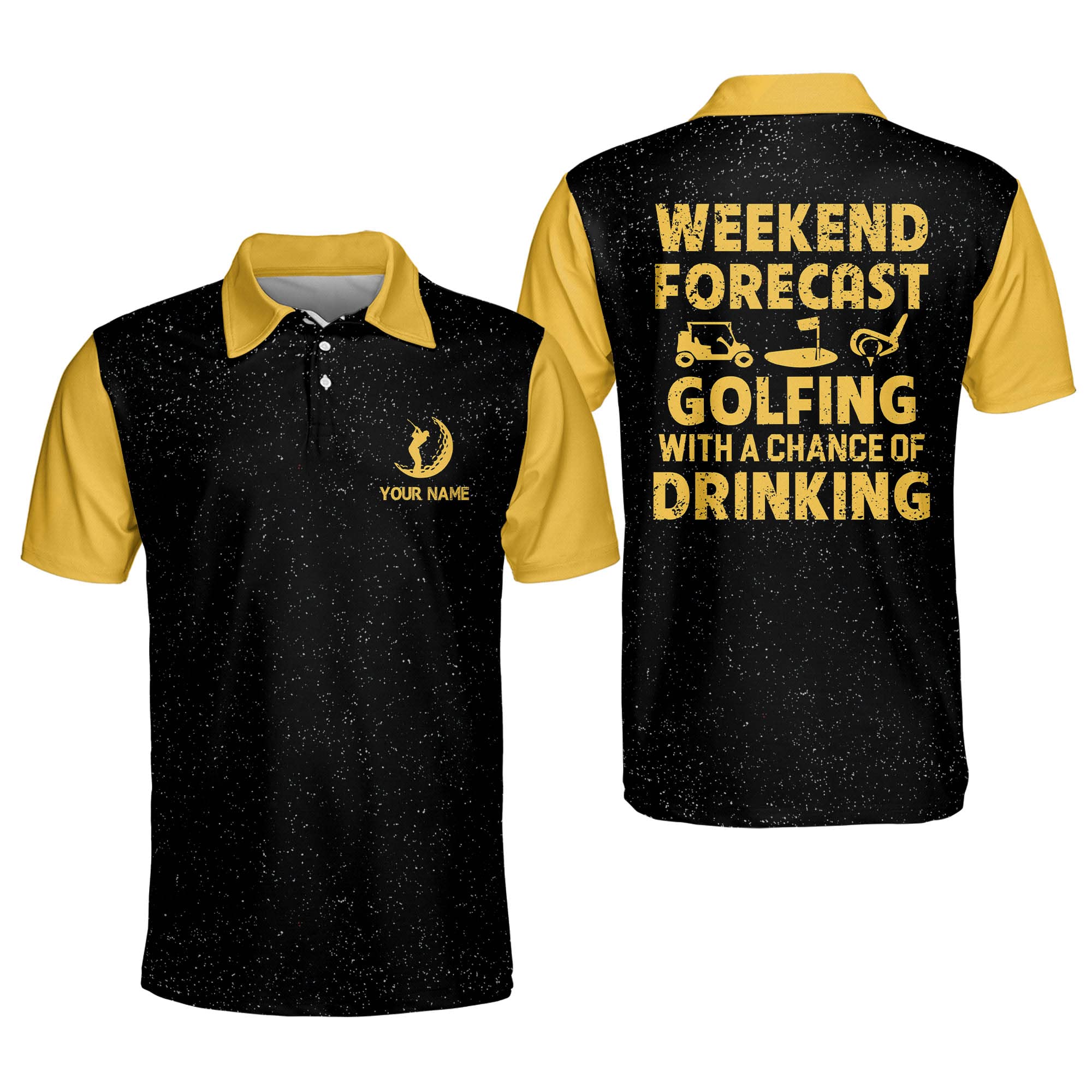 LASFOUR Custom Funny Golf Shirts for Men - Moisture Wicking Dry Fit Short Sleeve Polo Shirts - Patriotic & Novelty Golf Apparel - Perfect for Golf Tournaments, Casual Wear & Father's Day Gifts