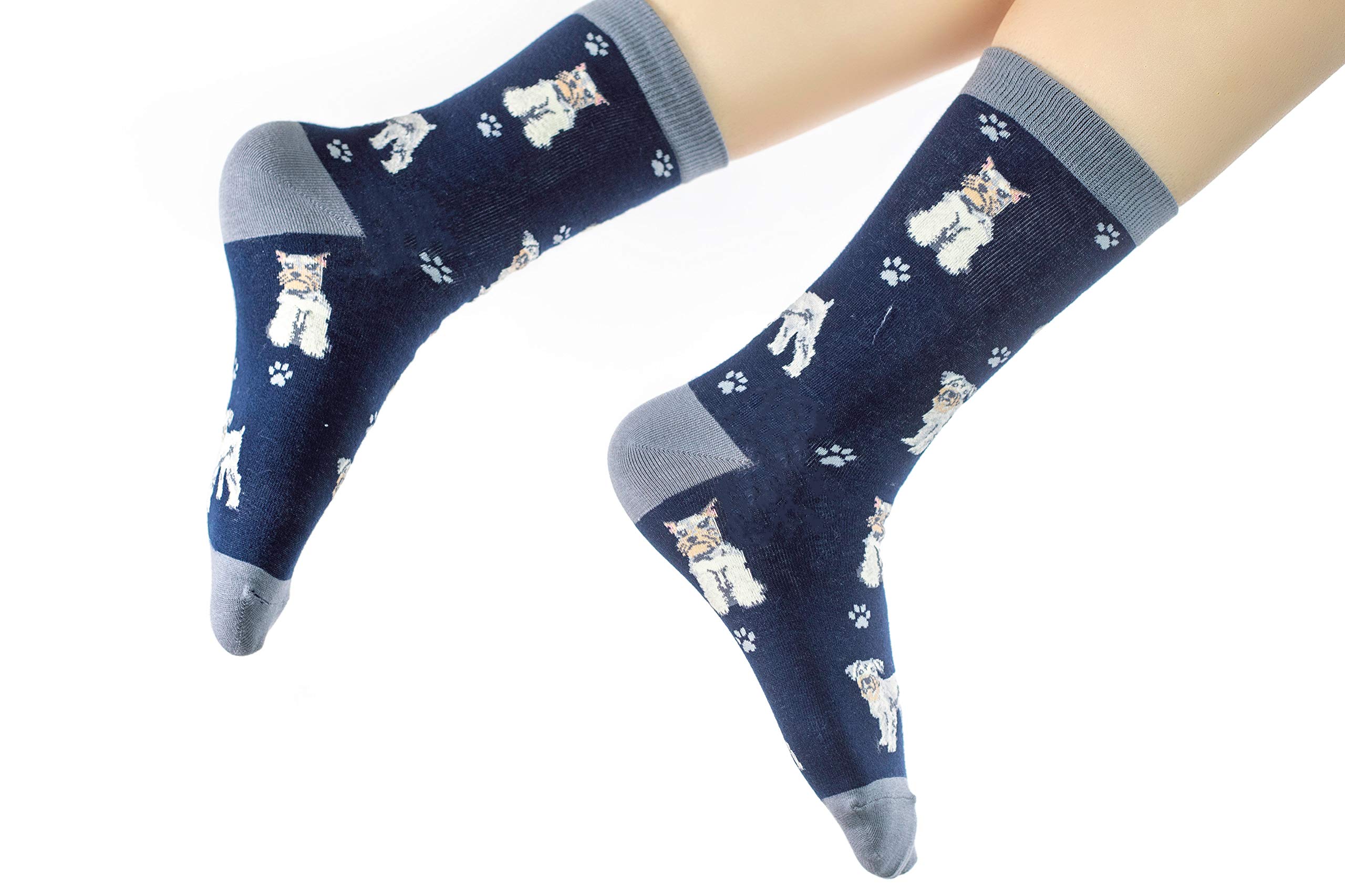 Dog Print Crew Socks for Men & Women - Cute Dog Face Novelty Socks - Perfect Gift for Dog Lovers - Great for Casual Wear, Gifts & Dog-Themed Parties