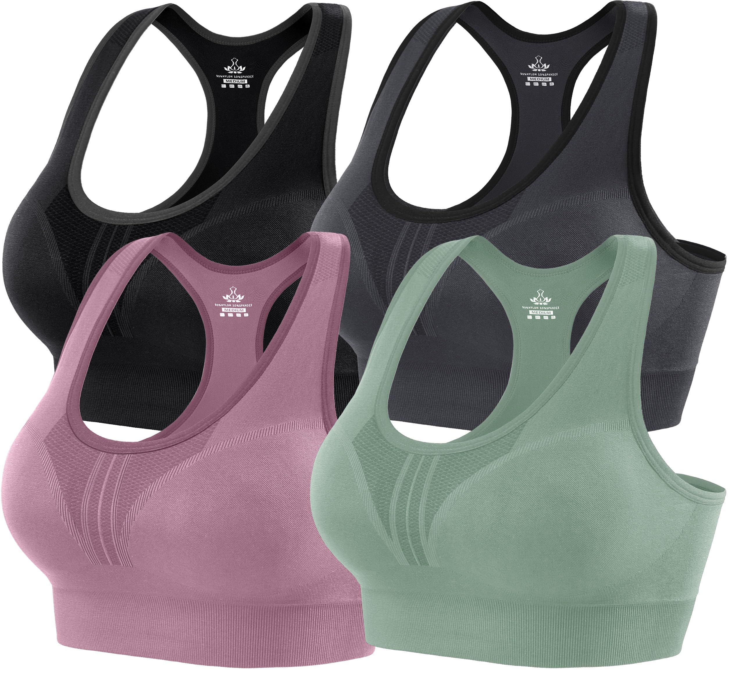 Healthyoga High Impact Sports Bras for Women - Padded Workout Bras with Racerback Design for Yoga, Running & Gym - Comfortable & Supportive Activewear for High-Intensity Exercise