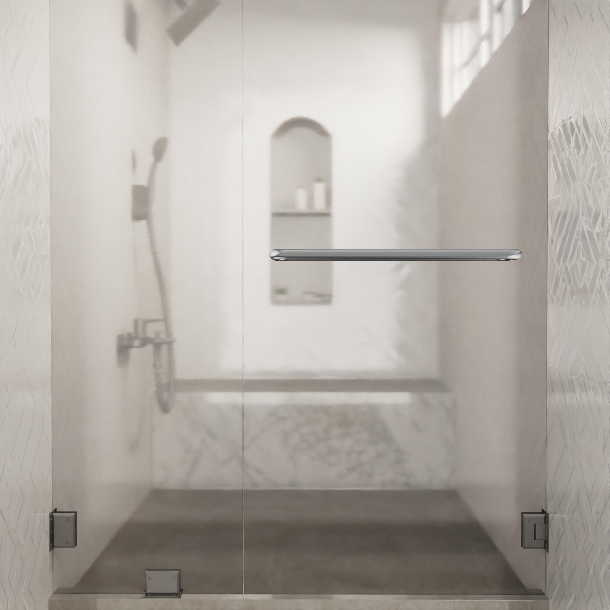 Brixwell TB-24BTB-SA 24 Inch Standard Tubular Shower Towel Bar - Back to Back Mount, No Washers, Satin Finish - Perfect for Bathroom, Spa, and Hotel Decor