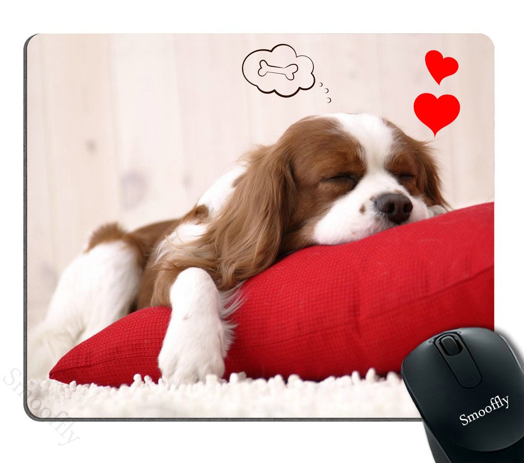 Funny Dog Mouse Pad - Cute Puppy Sleeping on Pillow Dreaming of Bone - Non-Slip Gaming Mouse Mat for Computer & Office Use - Perfect Gift for Dog Lovers & Gamers