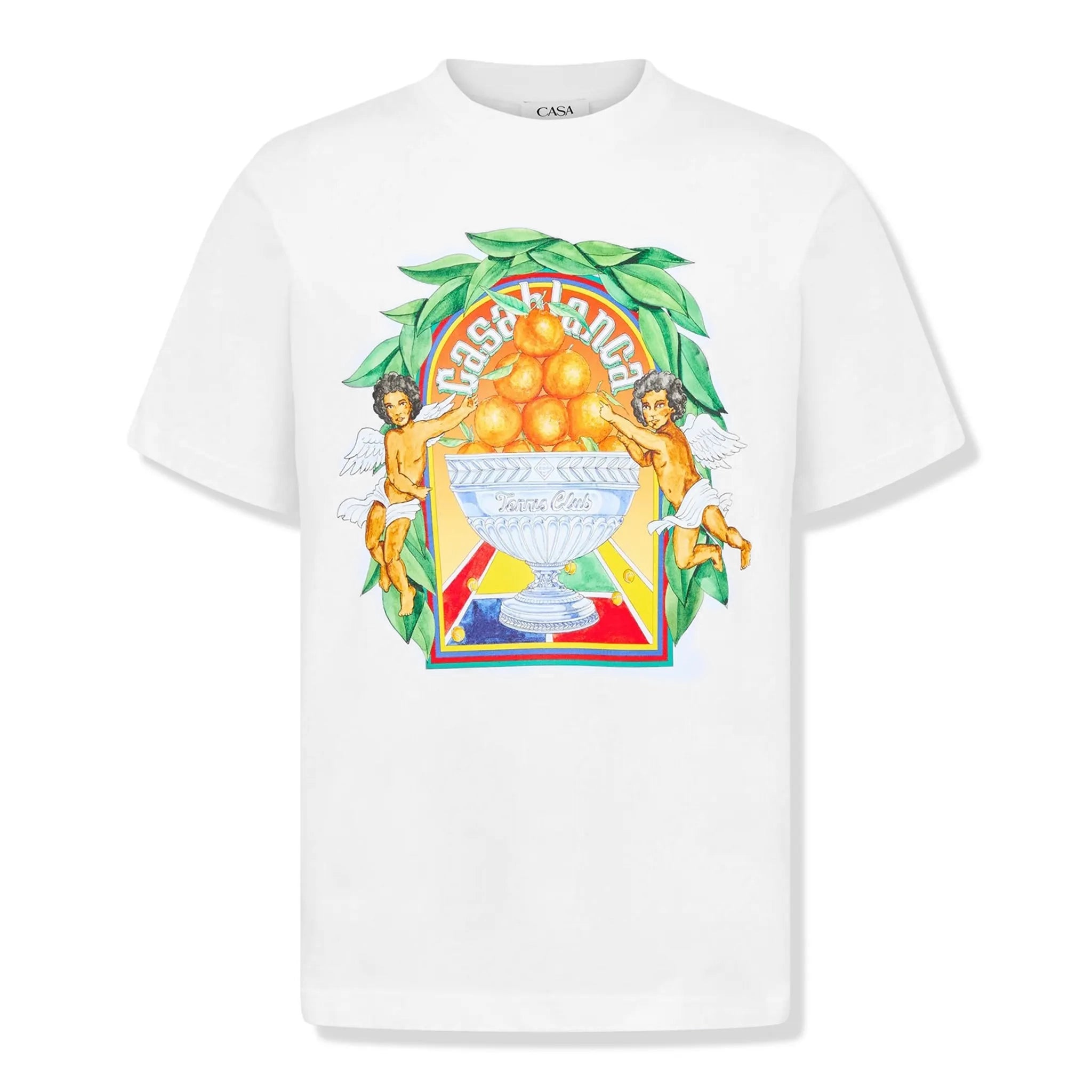 Casablanca Casa Triomphe White T-Shirt for Men - Premium Cotton Crew Neck Tee - Perfect for Casual Wear, Street Style & Everyday Outfits